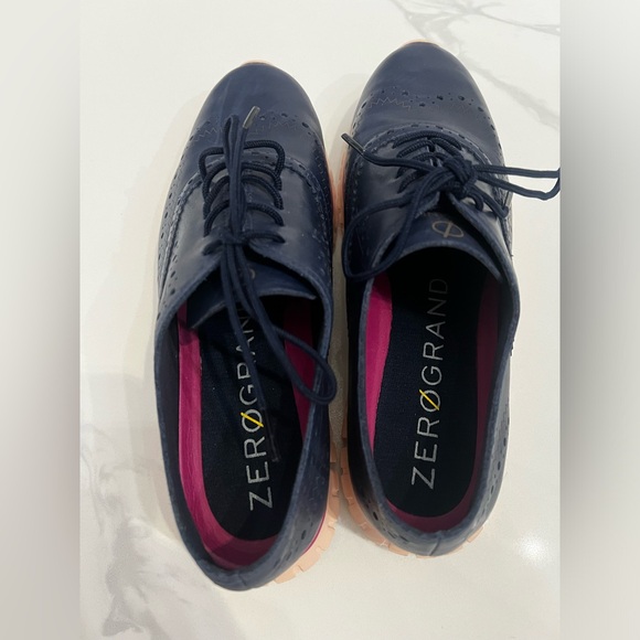 Cole Haan Women’s ZeroGrand O.S. Leather Blue Lace Up Comfort Shoes Sz 6.5 - Picture 3 of 8